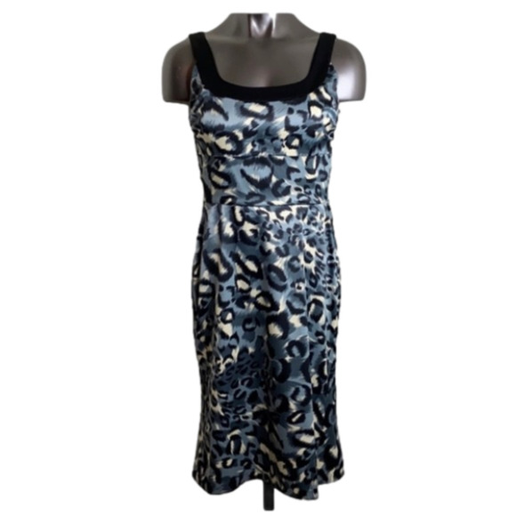 Donna Rico Women’s Blue and Black Animal Graphic Print Sleeveless Mini Dress 10P - Picture 1 of 11